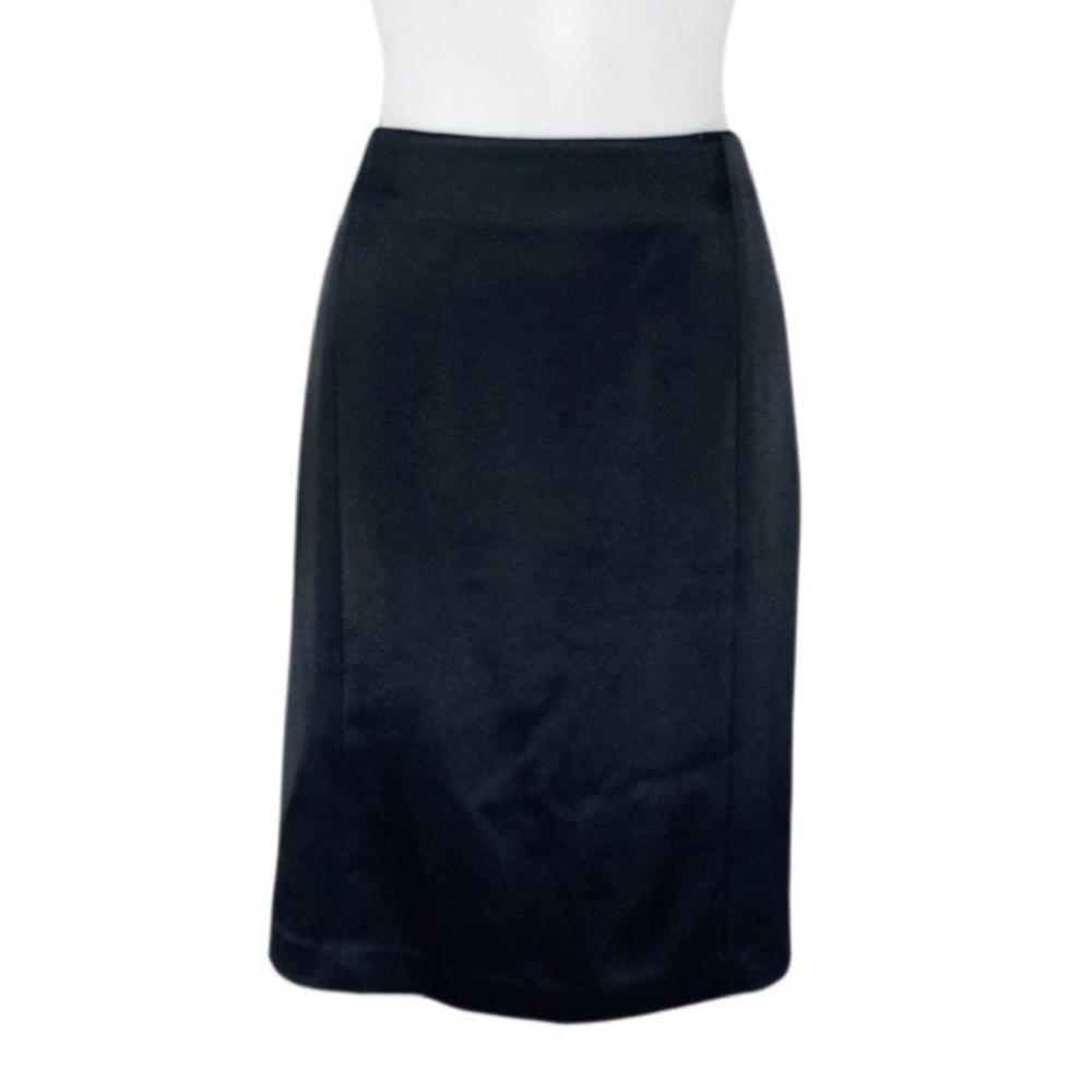 Kay Unger black satin pencil skirt 6 SS5